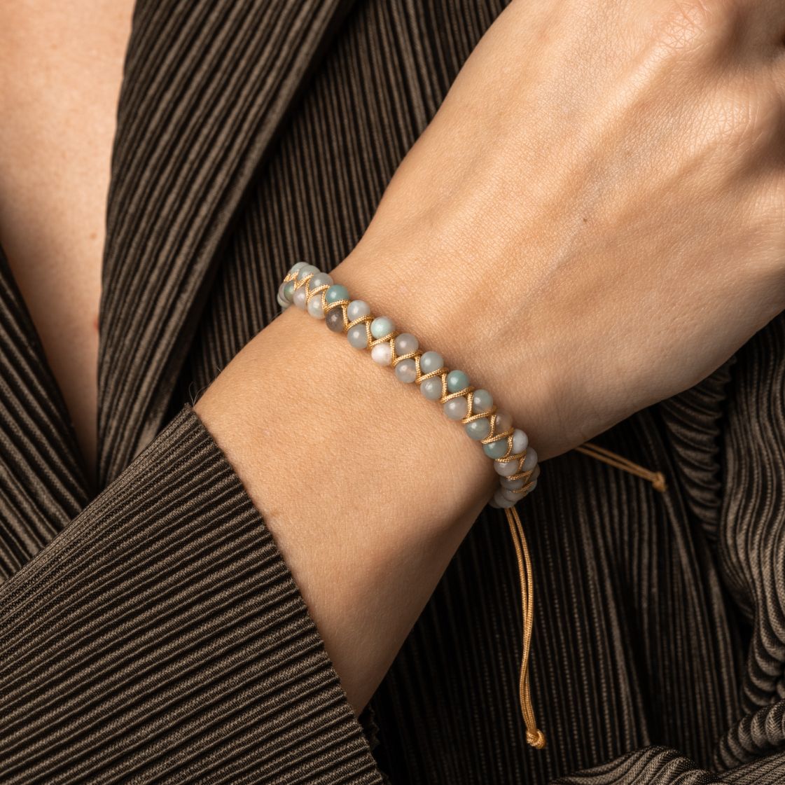 Amazonit Armband - Doppelt gereiht - Verstellbar