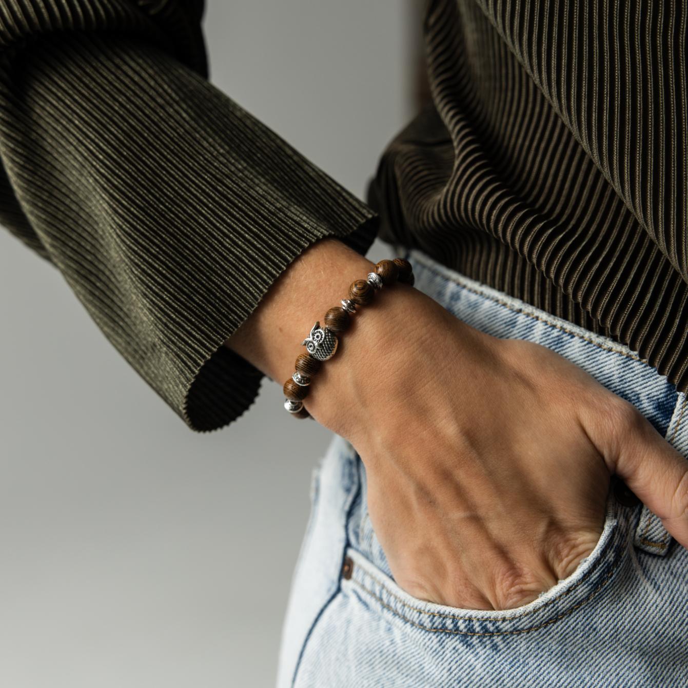 Balance-Armband – Wengeholz – Eule
