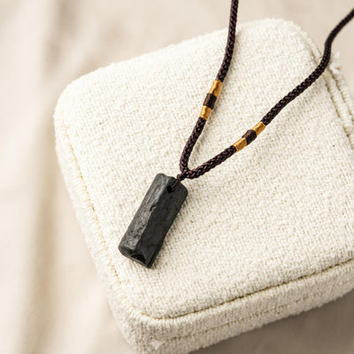 Turmalin Halskette Schwarz – Rauher Edelstein – Verstellbar – Positive Energie