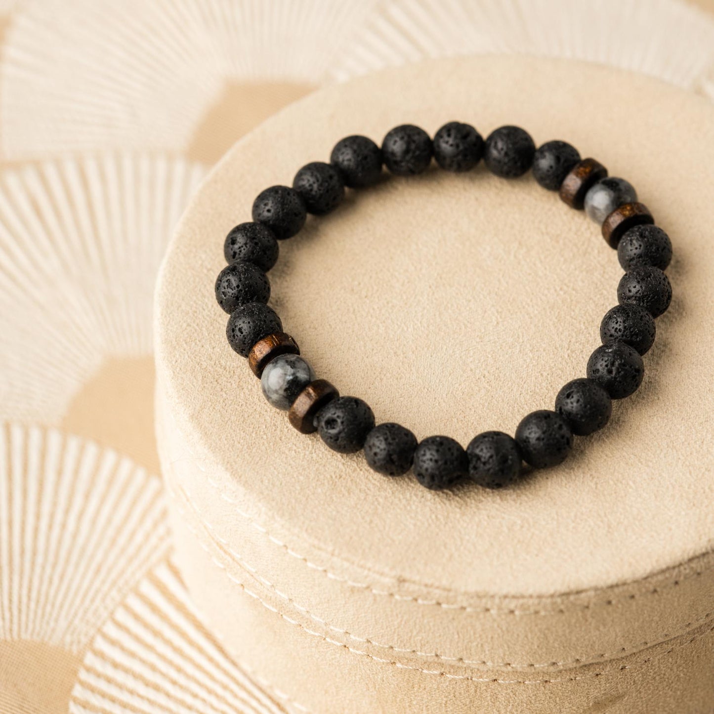 Balance-Armband – Sandelholz – Lavastein und Labradorit – Stabilität