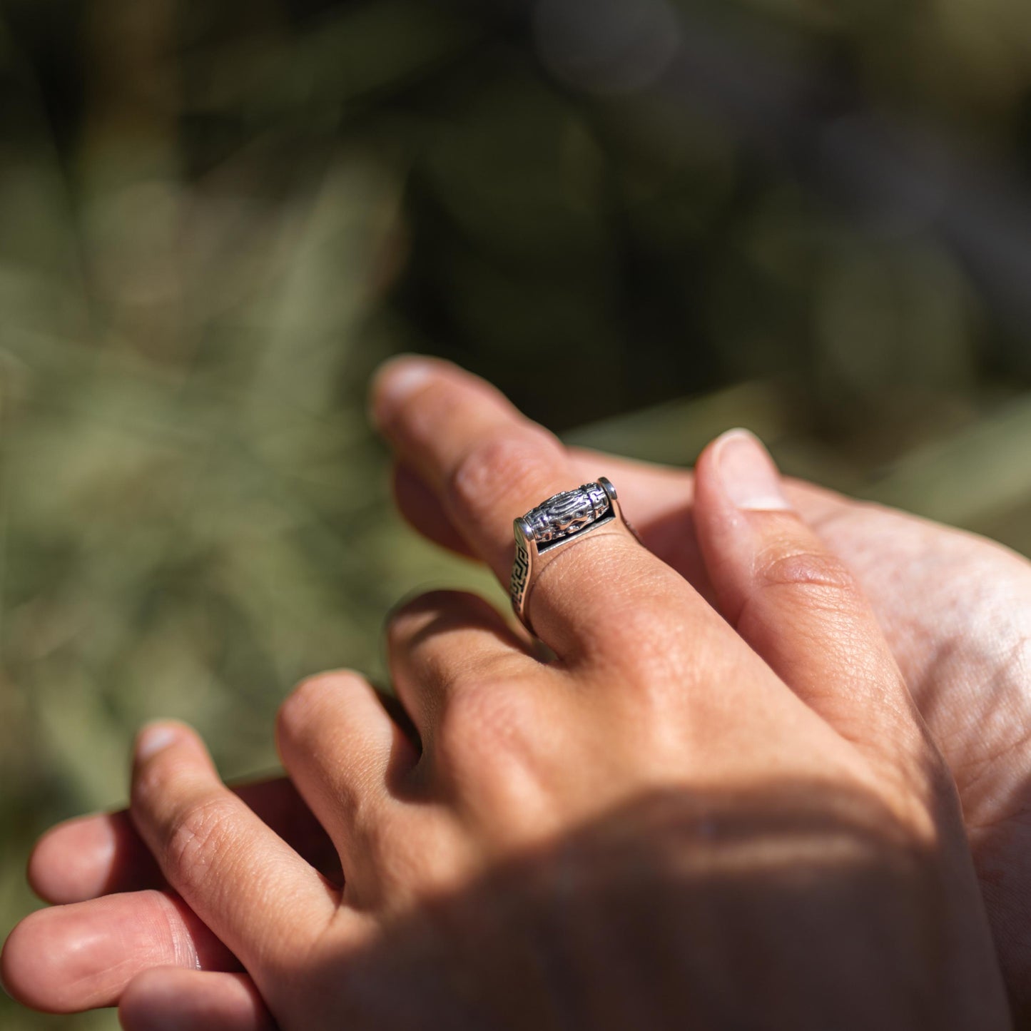 Tibetischer Ring – 925er Sterlingsilber – Gebetsmühle – verstellbarer Glücksring