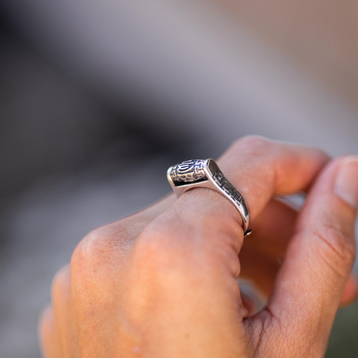 Tibetischer Ring – 925er Sterlingsilber – Gebetsmühle – verstellbarer Glücksring
