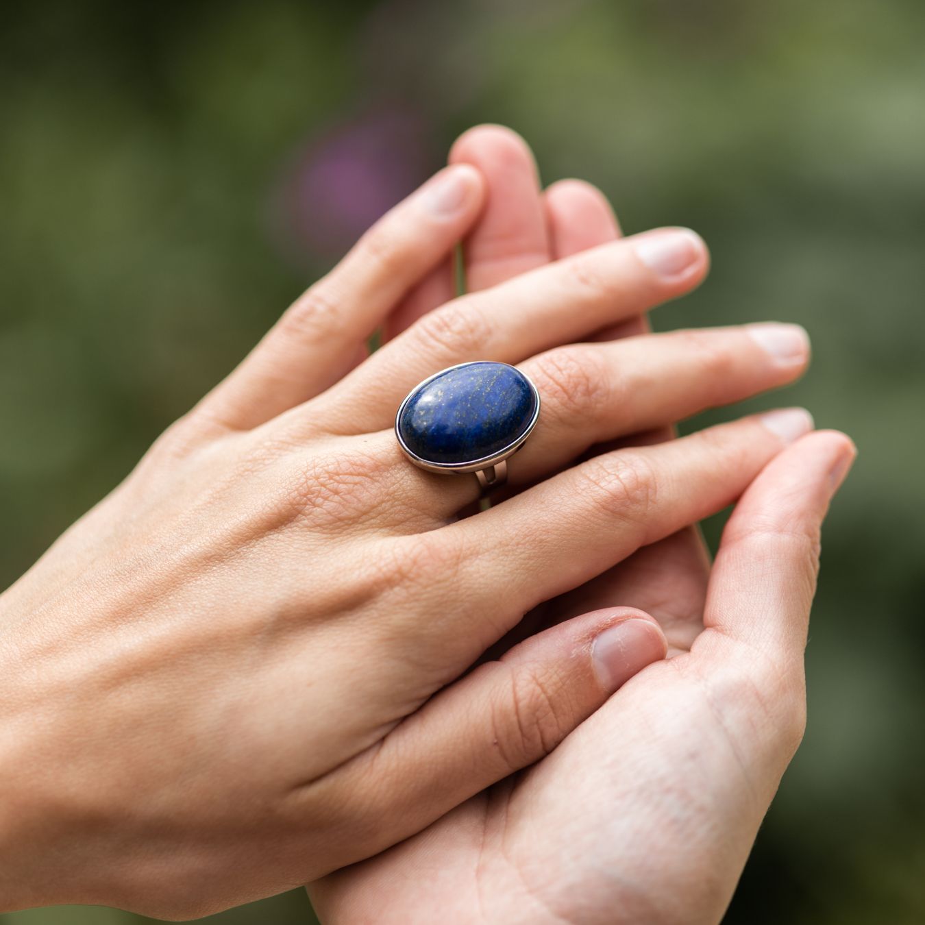 Lapislazuli-Ring – Cabochon-Edelstein – Freundschaft