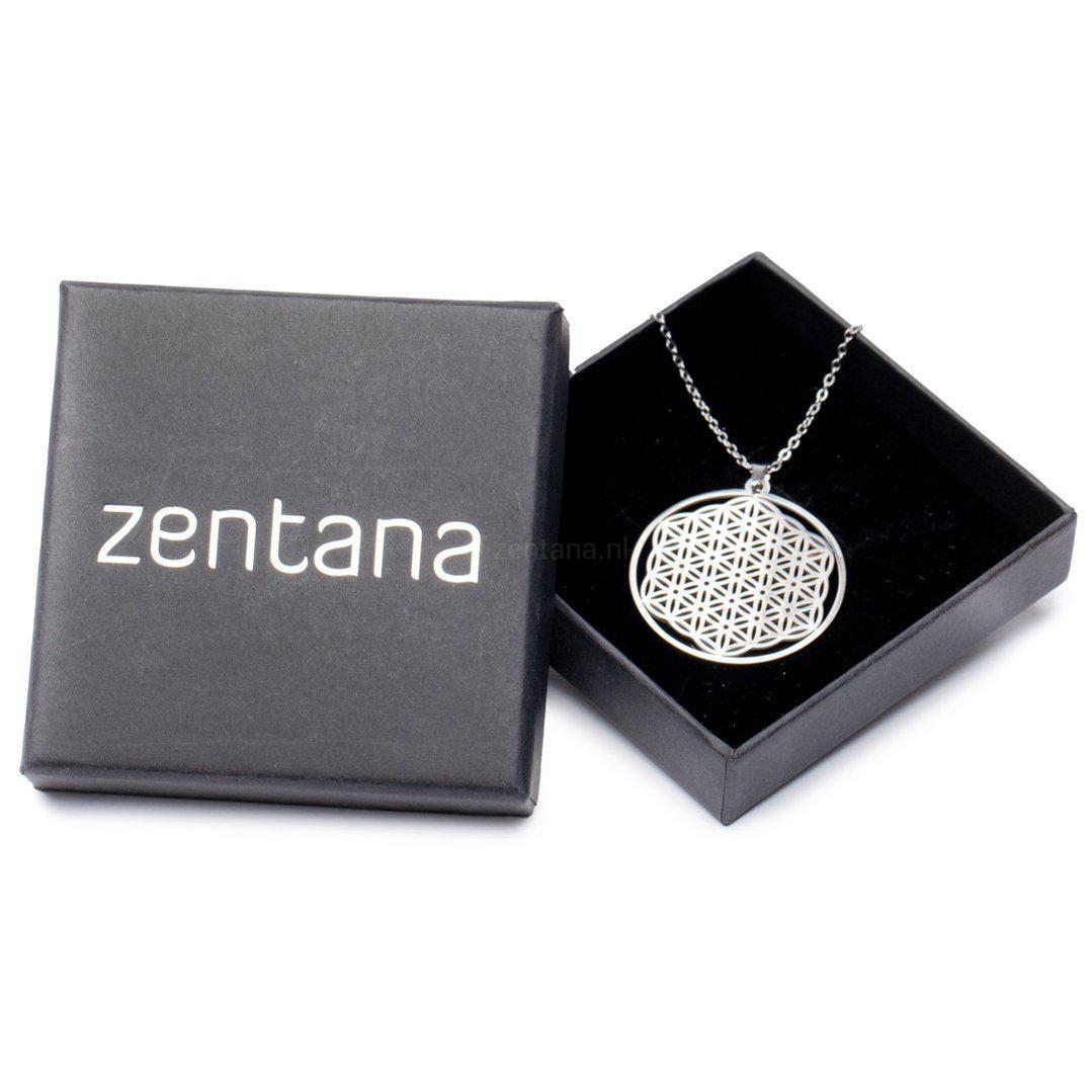 Ketting Levensbloem - Zilverkleurige Halsketting - Sieraad Bloem Des Levens - Verbinding-Ketting levensbloem-Zentana