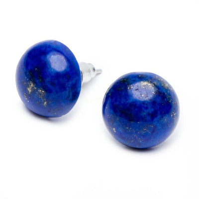 Oorknopjes Lapis Lazuli - Ronde Oorbellen - Oorstekers Edelsteen - Zelfvertrouwen-Oorknopjes lapis lazuli-Zentana