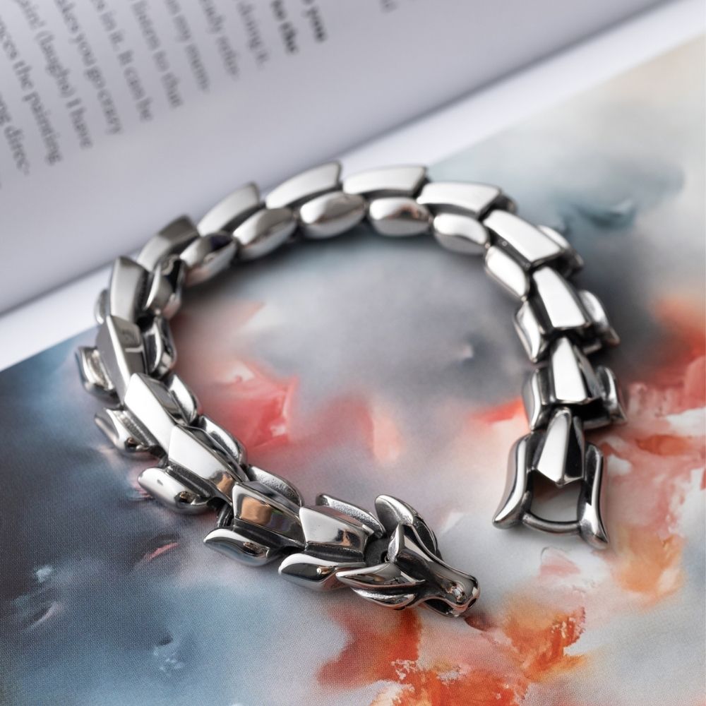 Armband Drache - Gliederarmband - Edelstahl - Schutz