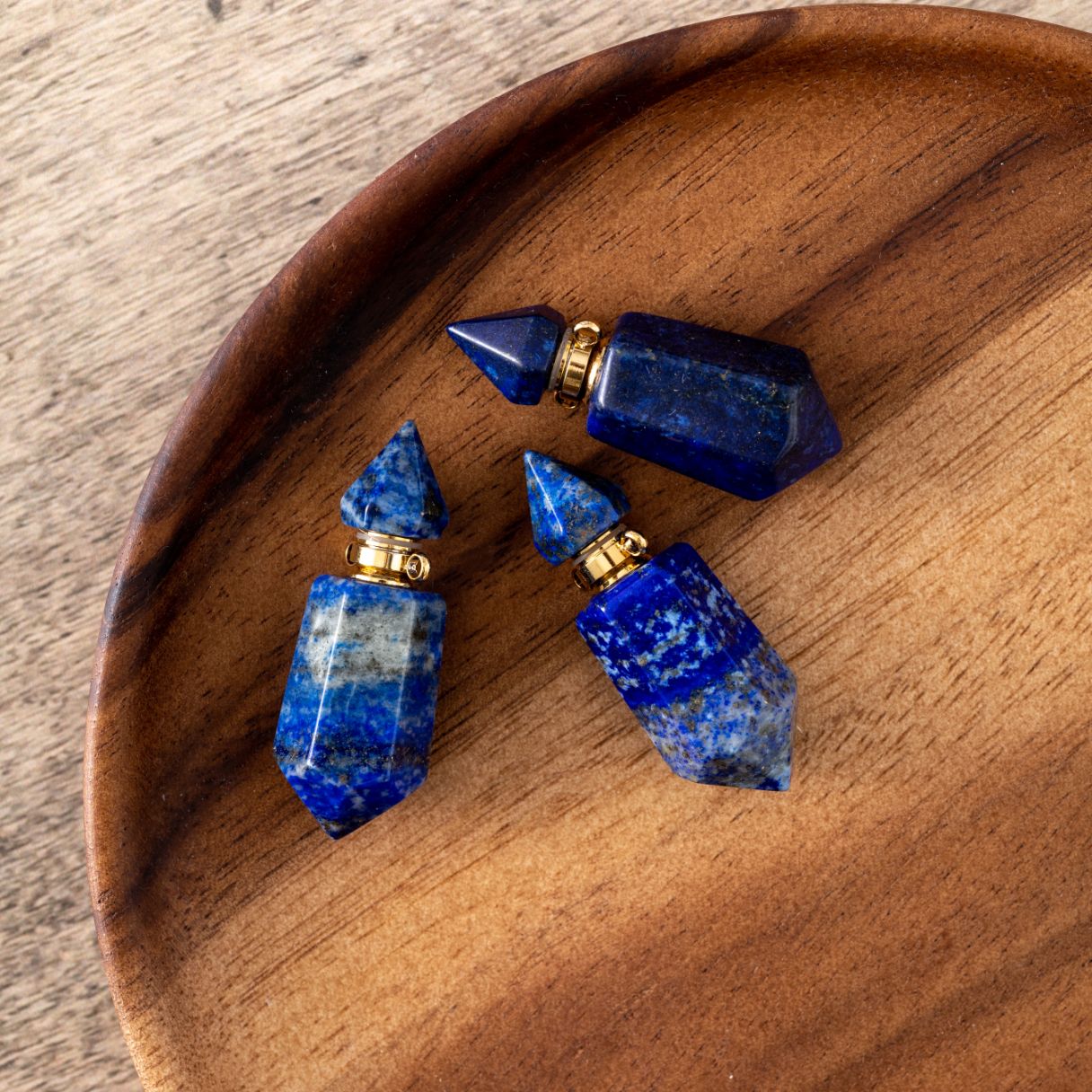 Lapislazuli-Halskettenanhänger – Edelstein-Elixier – Parfüm- und Asche-Anhänger
