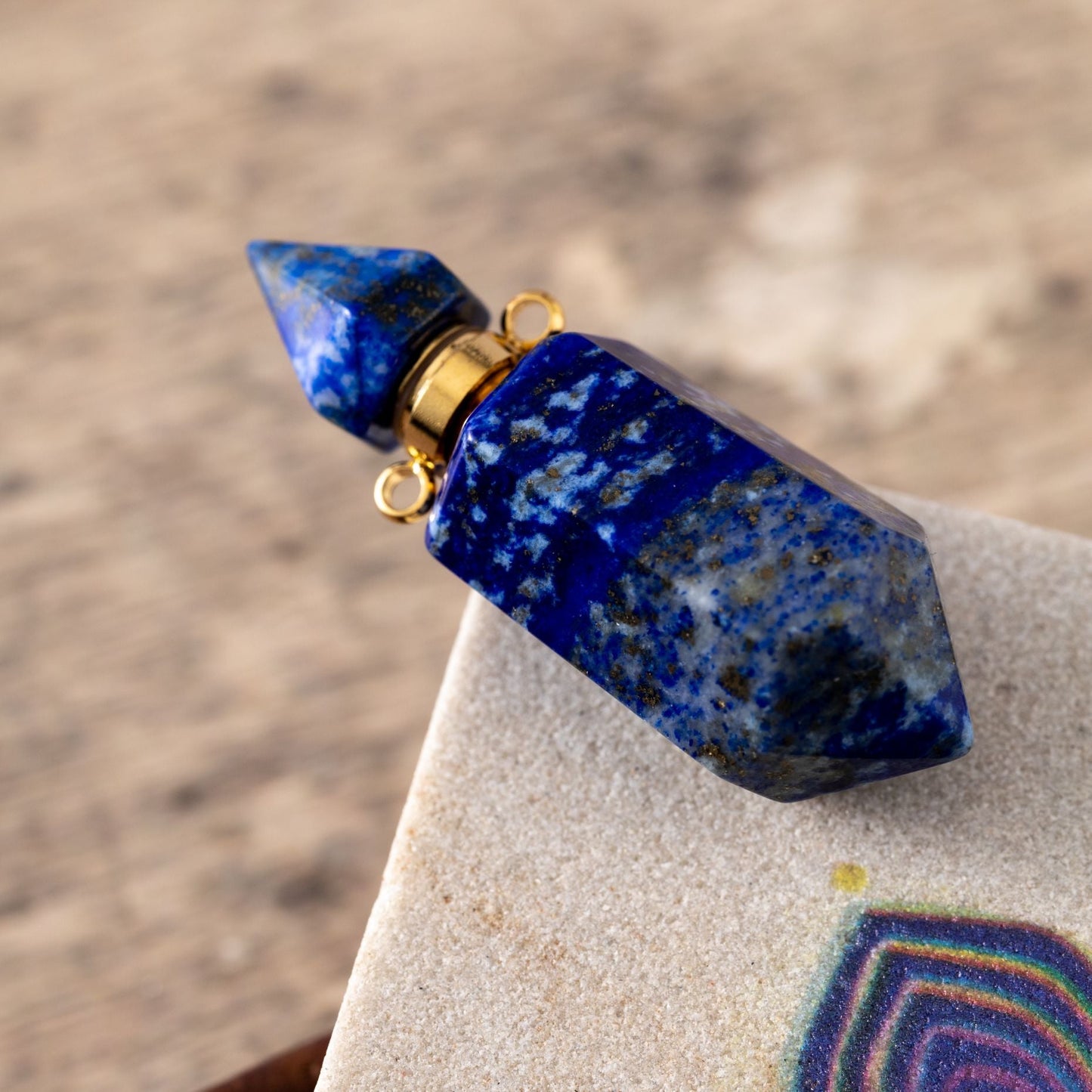 Lapislazuli-Halskettenanhänger – Edelstein-Elixier – Parfüm- und Asche-Anhänger