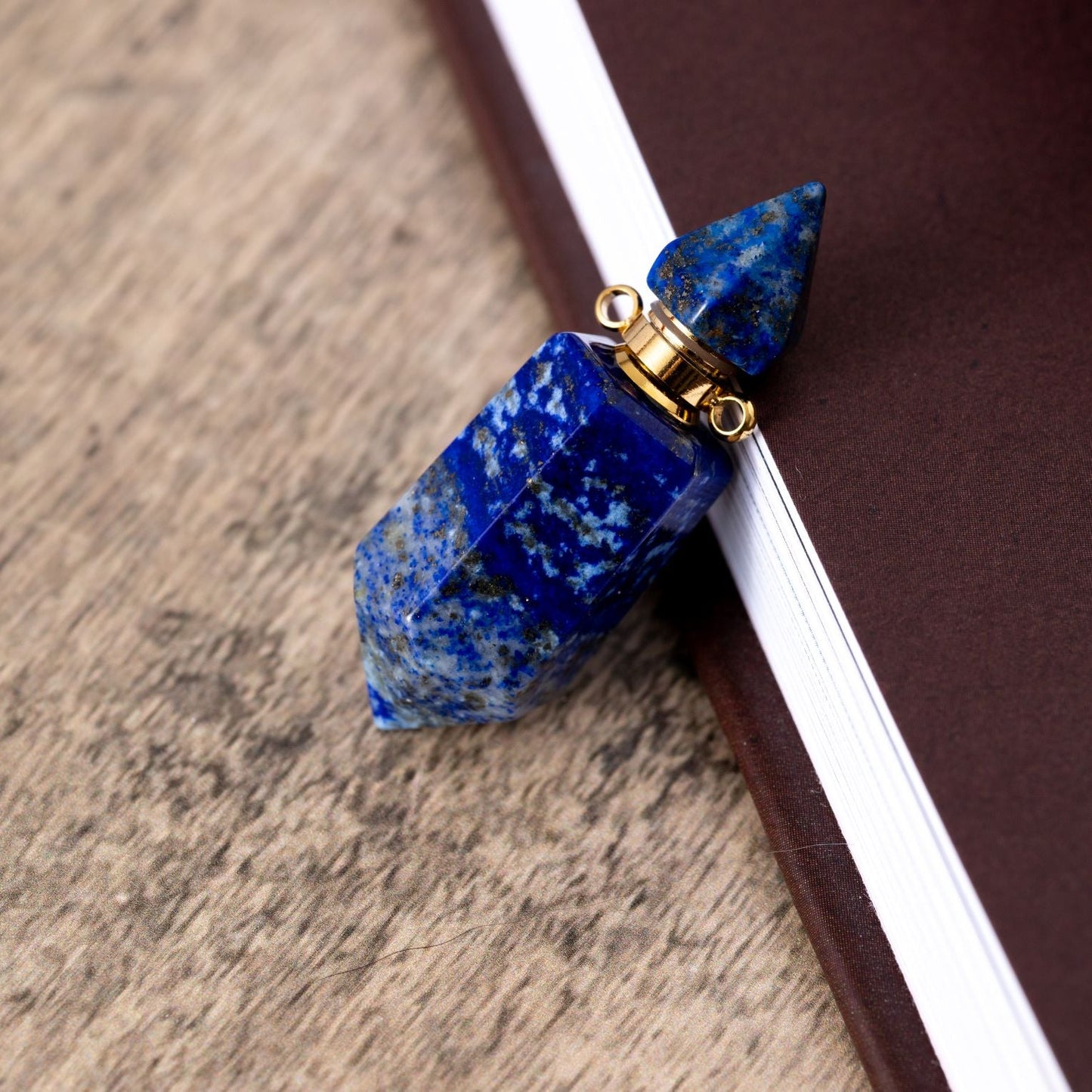 Lapislazuli-Halskettenanhänger – Edelstein-Elixier – Parfüm- und Asche-Anhänger