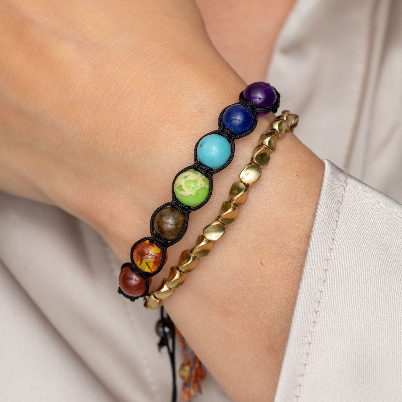 Badu Chakra – Verstellbares Armband – 7 Chakra-Steine