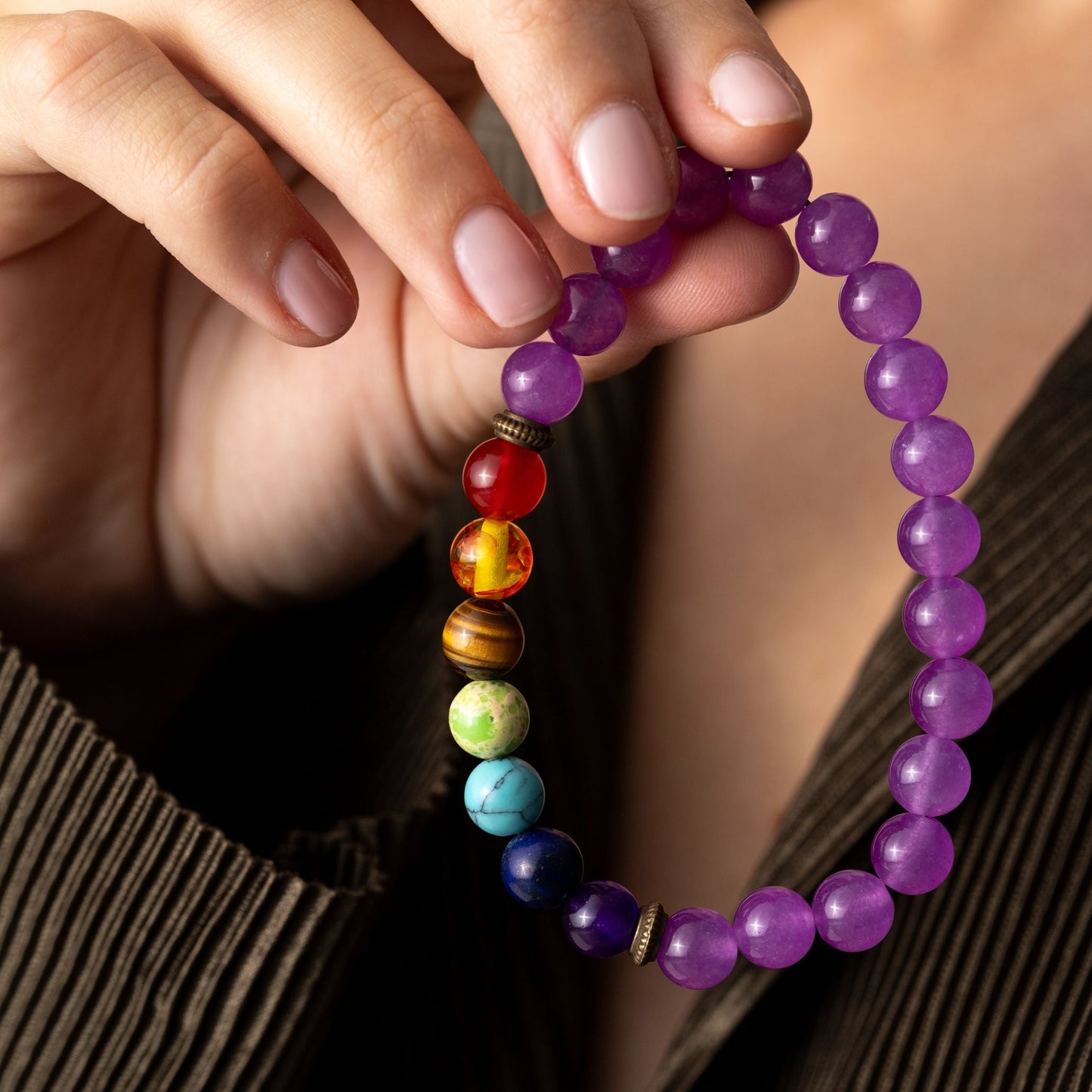 Badu Chakra Armband – Violetter Quarz – Gerechtigkeit