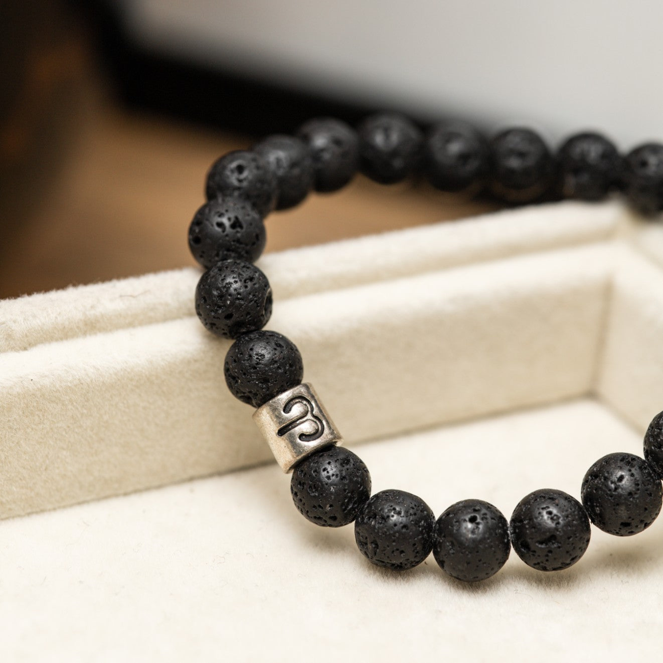 Sternzeichen-Edelstein-Armband – Lavastein-Silber – Horoskop-Armband