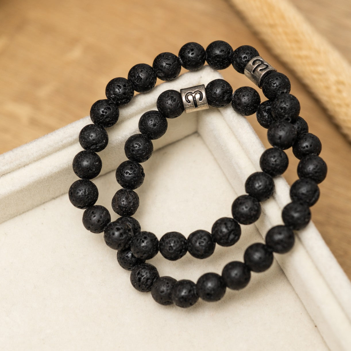Sternzeichen-Edelstein-Armband – Lavastein-Silber – Horoskop-Armband