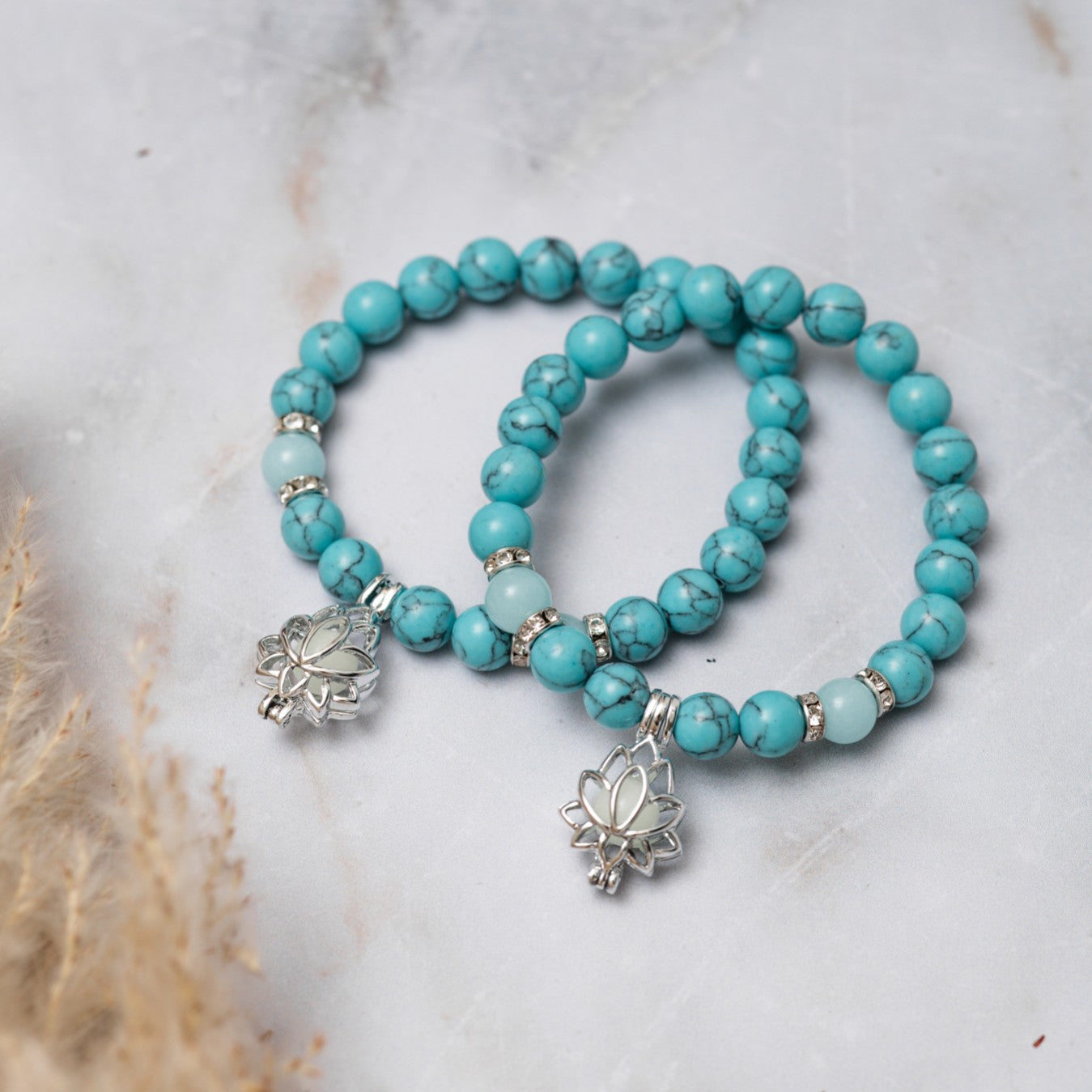 Lotus-Armband – Leuchtend – Turquenit – Befreiung