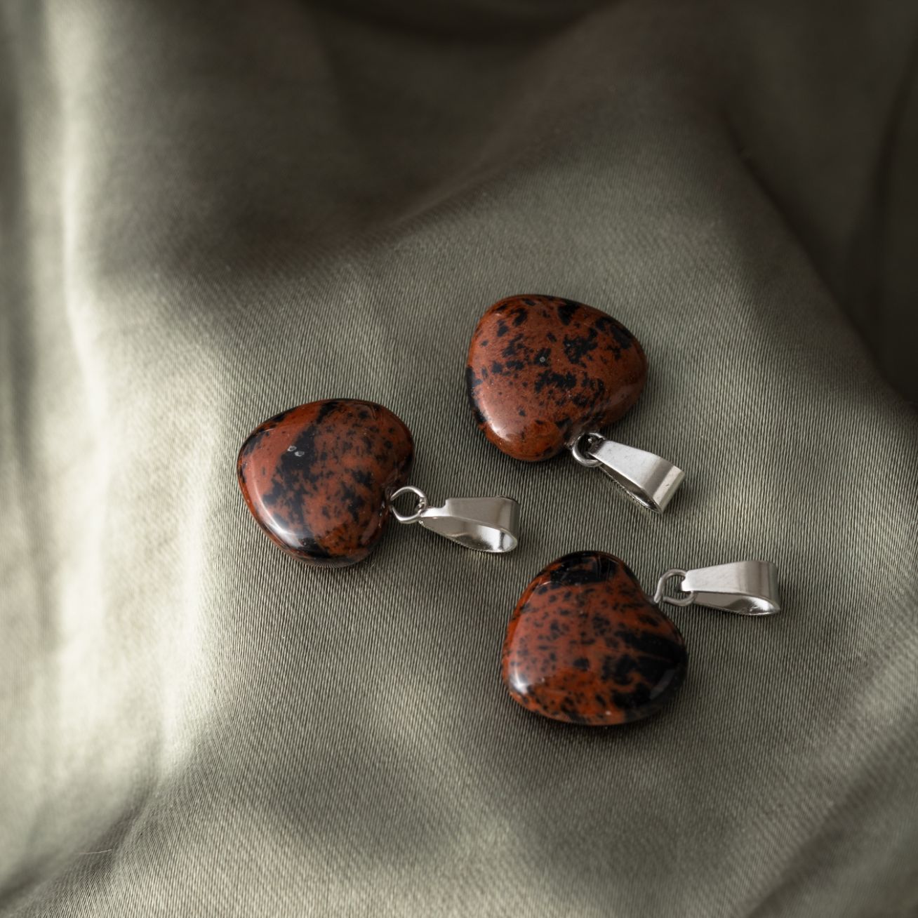 Anhänger Edelstein Herz - Cut Heart Mahagoni Obsidian - Selbsterkenntnis