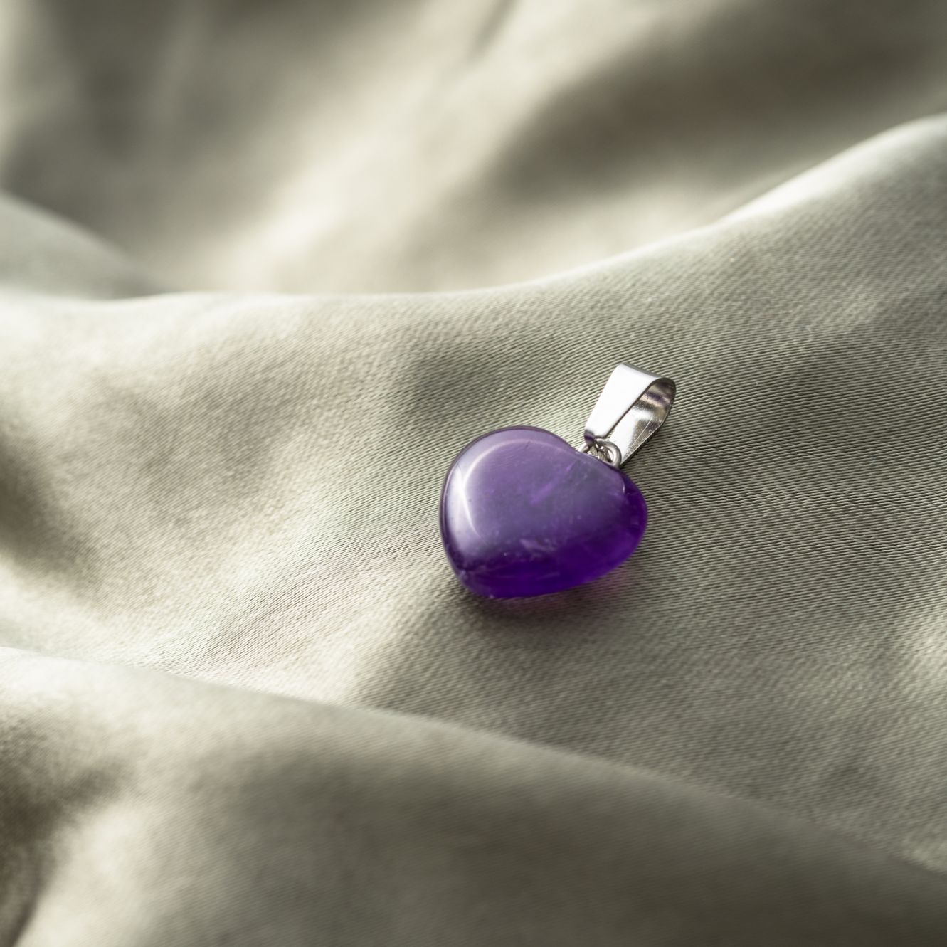 Anhänger Edelstein Herz - Geschliffenes Amethyst Herz - Intuition