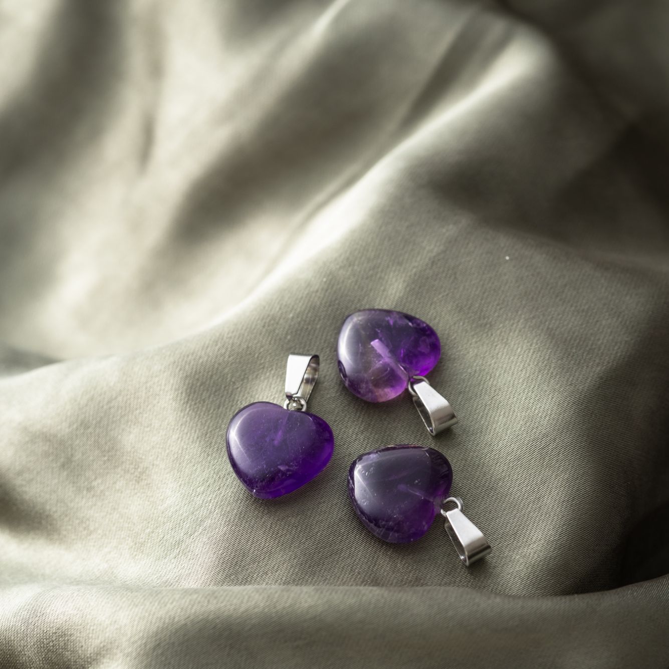 Anhänger Edelstein Herz - Geschliffenes Amethyst Herz - Intuition