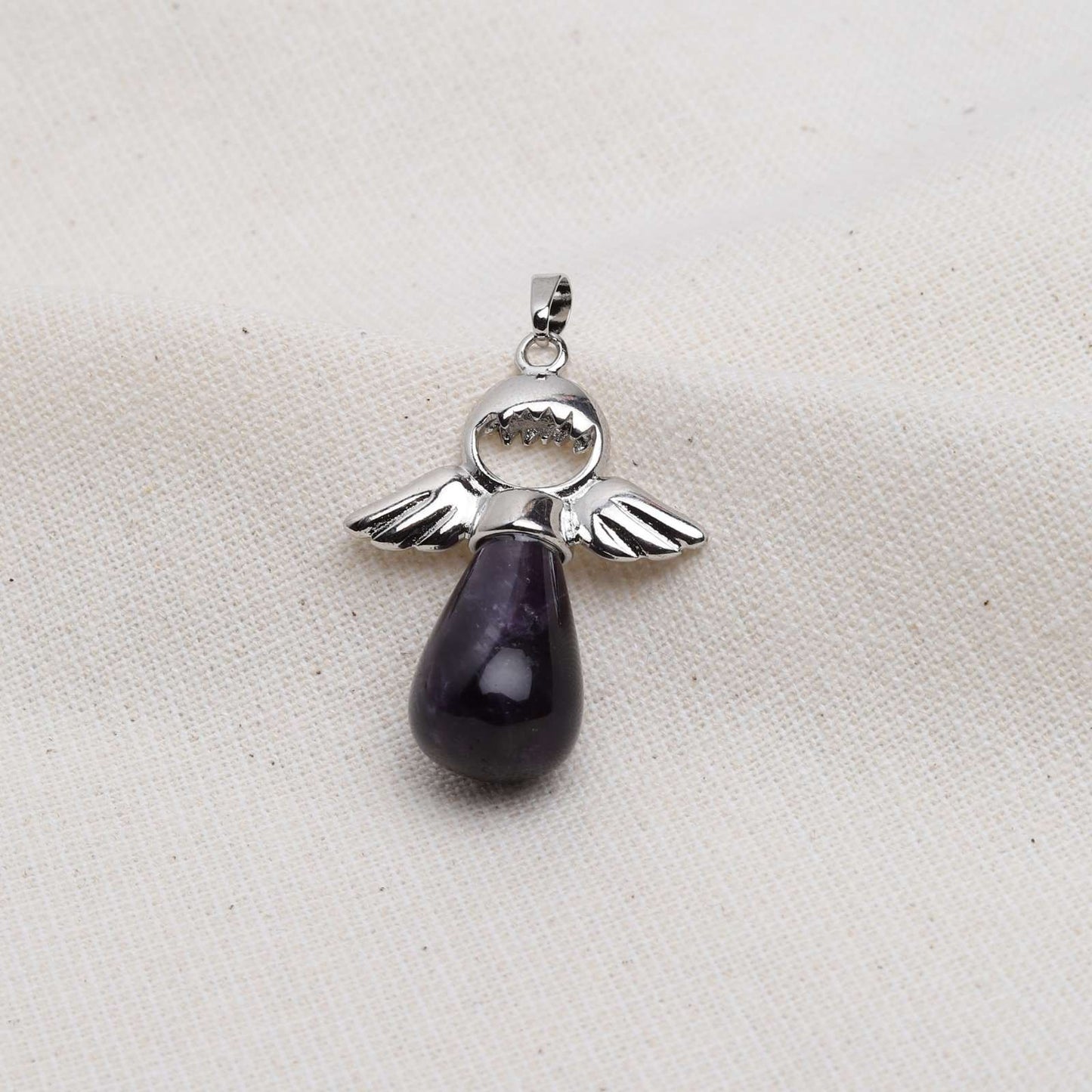 Amethyst Anhänger - Engel Anhänger - Edelstein Engel - Balance