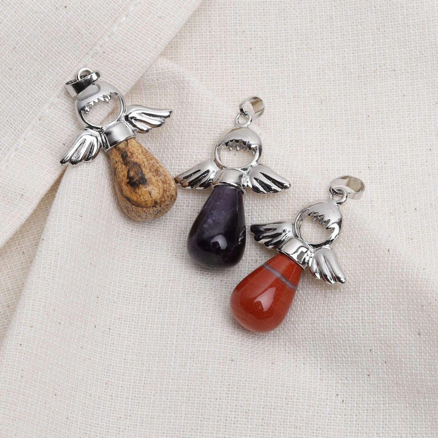 Amethyst Anhänger - Engel Anhänger - Edelstein Engel - Balance