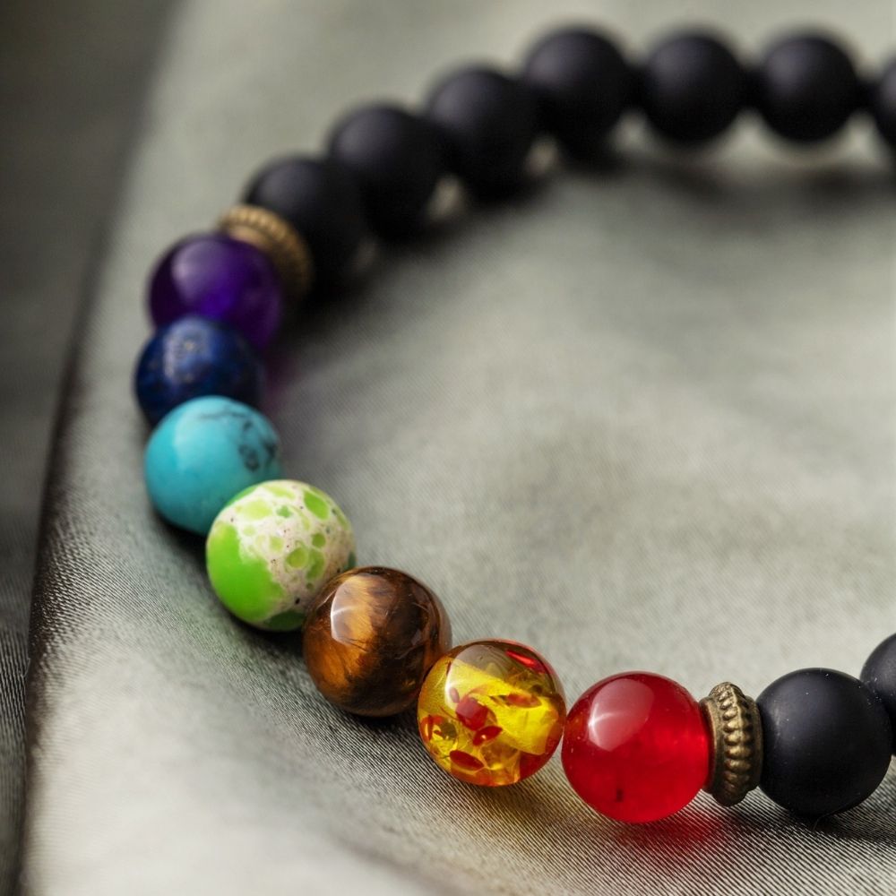 Badu-Chakra-Armband – Mattierter Onyx – Konzentration
