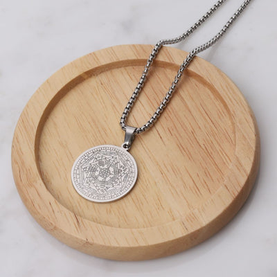 Halskette Aemeth Seal – 7 Erzengel John Dee – Edelstahl – Silber