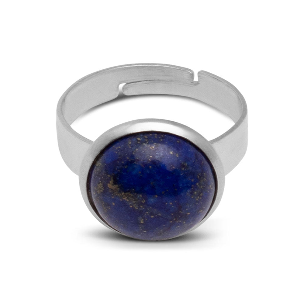 Lapislazuli-Ring – Cabochon-Edelstein – Edelstahl – Freundschaft