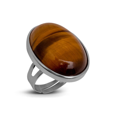 Tigerauge-Ring – Cabochon-Edelstein – Einblick