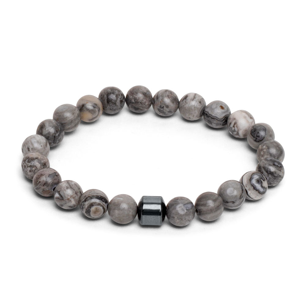 Balance-Armband – Jaspis gefleckt Anthrazit – Courage