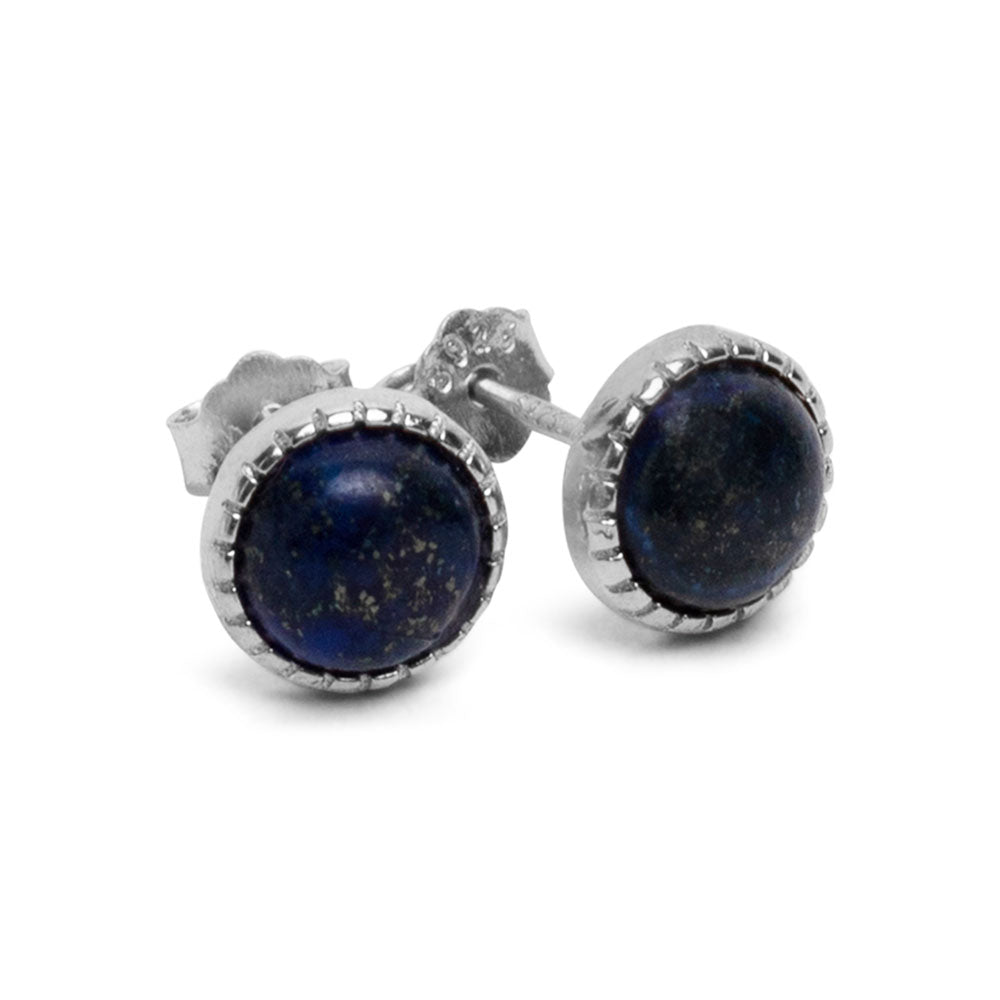 Lapislazuli-Ohrstecker – Ohrstecker – 925er Sterlingsilber – Edelstein-Ohrringe