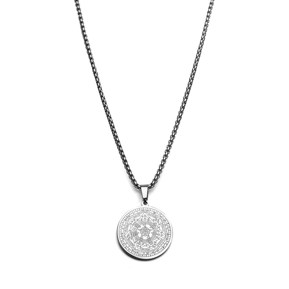 Halskette Aemeth Seal – 7 Erzengel John Dee – Edelstahl – Silber