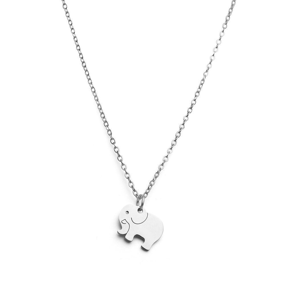 Elefanten-Halskette – Edelstahl – Silber – Weisheit