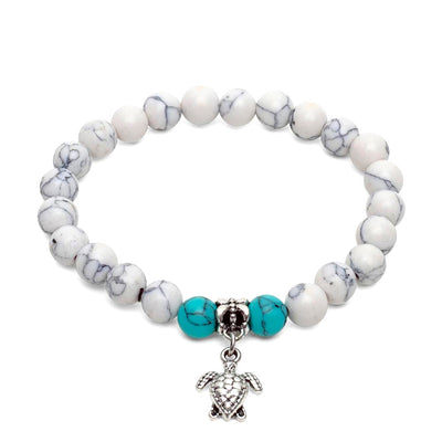 Balance-Armband – Howlith und Turquenit – Schildkröte – Geduld