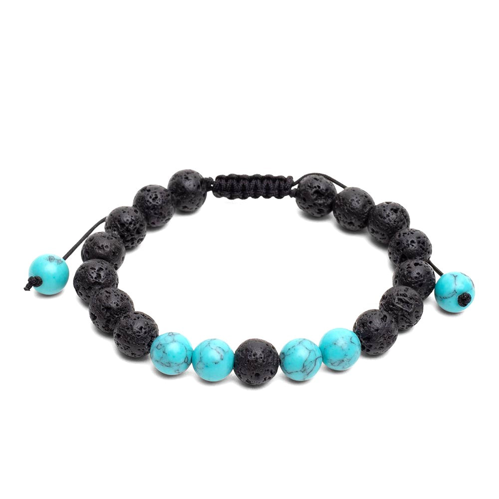 Lavastein-Armband – Turquenit – verstellbar – Positivität