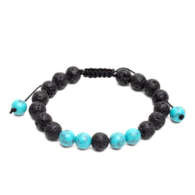Lavastein-Armband – Turquenit – verstellbar – Positivität