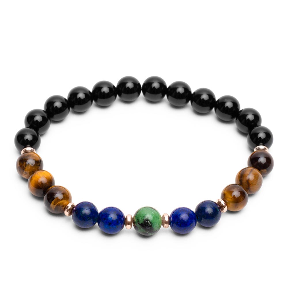 Balance-Armband Edelsteine – Achat & Lapislazuli – Tigerauge & Türkis – Stärke
