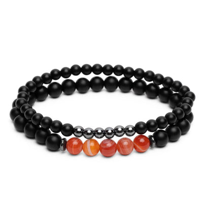 2er-Set – Balance-Armbänder – Achat & Hämatit – Zielstrebigkeit