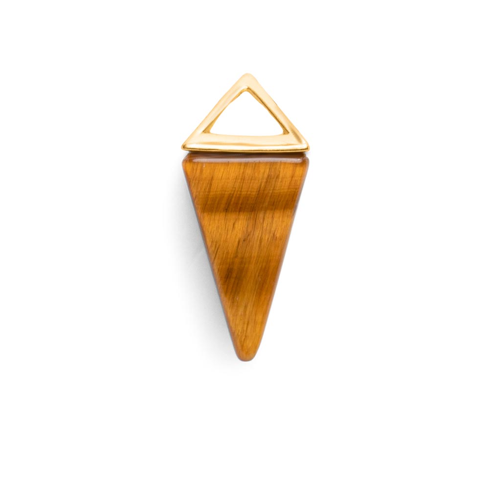 Tigerauge Anhänger - Anhänger Halskette - Goldene Pyramide