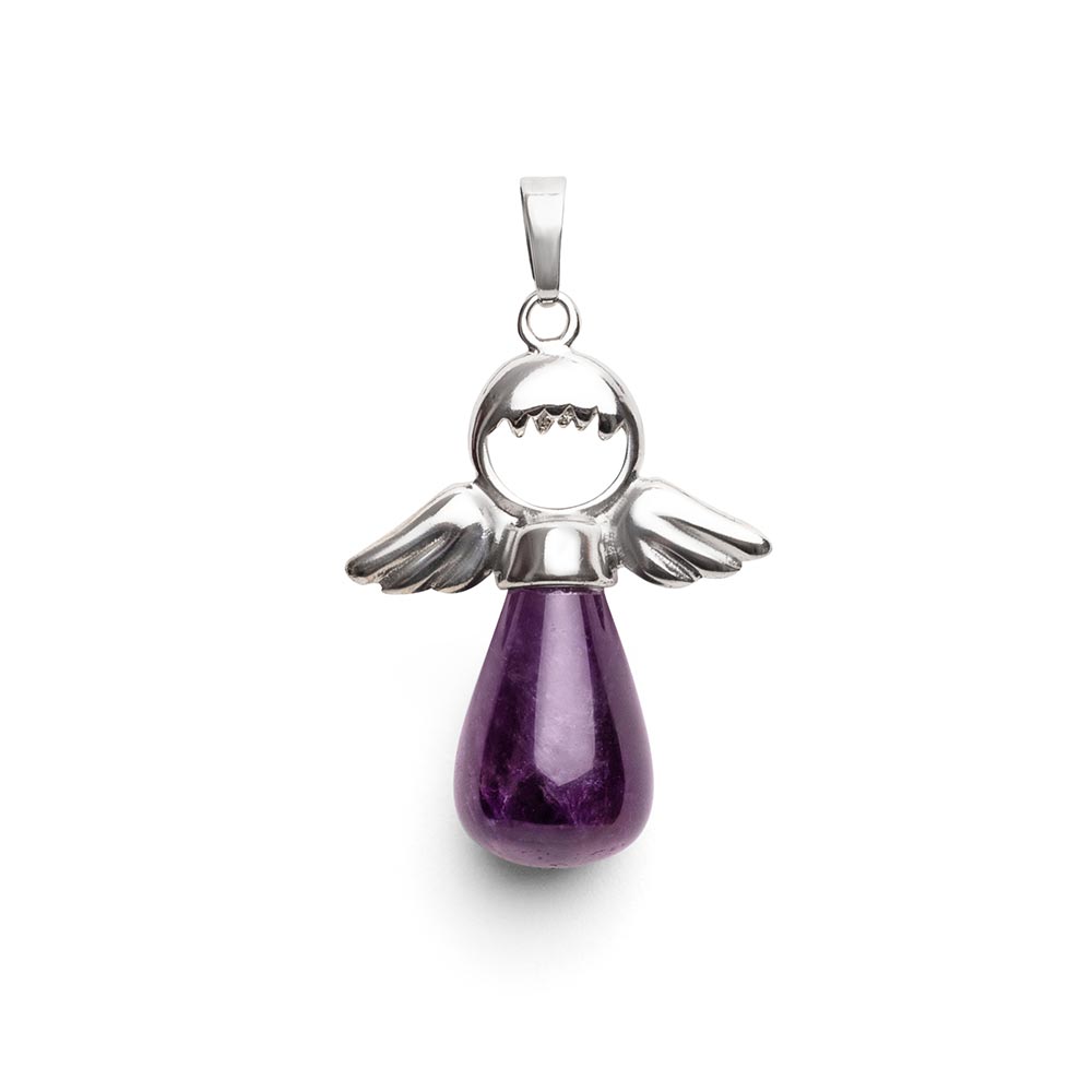 Amethyst Anhänger - Engel Anhänger - Edelstein Engel - Balance