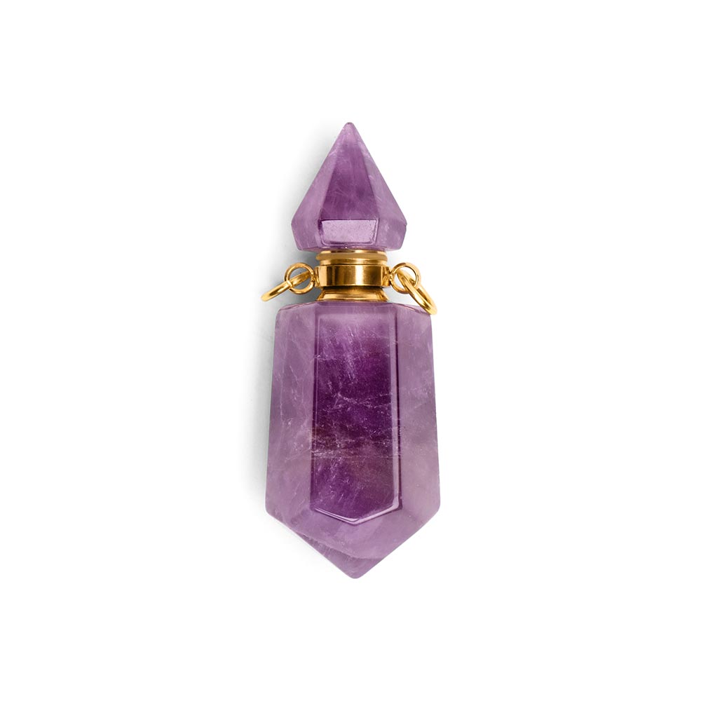 Amethyst-Halskettenanhänger – Edelstein-Elixier – Parfüm- und Asche-Anhänger