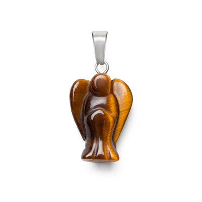 Tigerauge Anhänger - Brauner Schutzengel - Edelsteinengel - Schutz