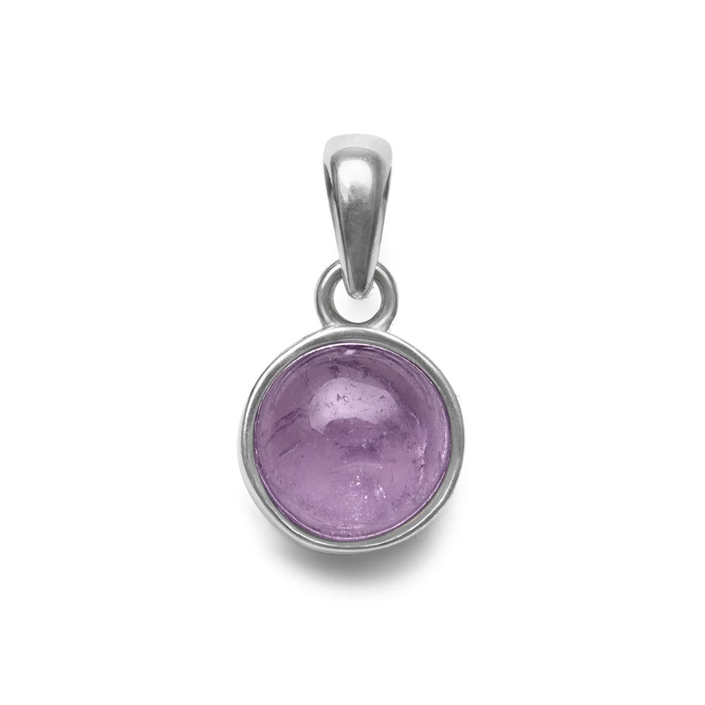 Amethyst-Halskettenanhänger – Rundschliff – 925er Sterlingsilber