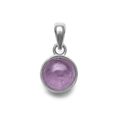 Amethyst-Halskettenanhänger – Rundschliff – 925er Sterlingsilber