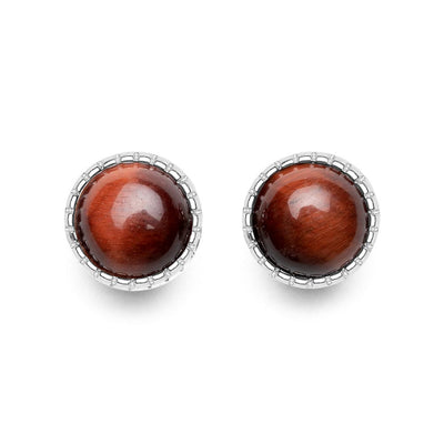 Rote Tigerauge Ohrstecker – Ohrstecker – 925 Sterling Silber – Edelstein Ohrringe