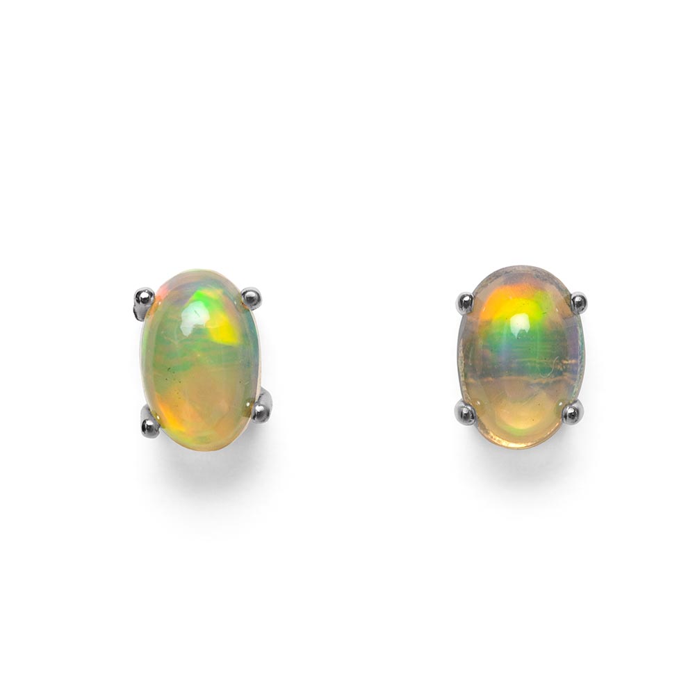 Opal-Ohrstecker – Ohrstecker – 925er Sterlingsilber – Edelstein-Ohrringe