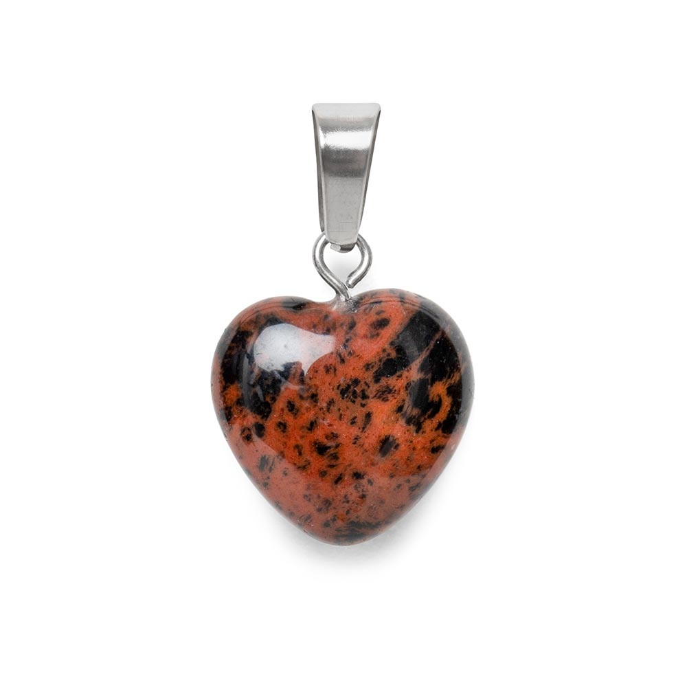 Anhänger Edelstein Herz - Cut Heart Mahagoni Obsidian - Selbsterkenntnis