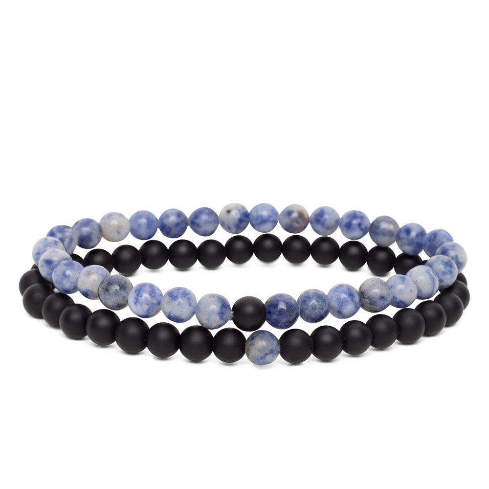 2er-Set – Freundschaftsarmbänder – Sodalith & Onyx – Armband-Set