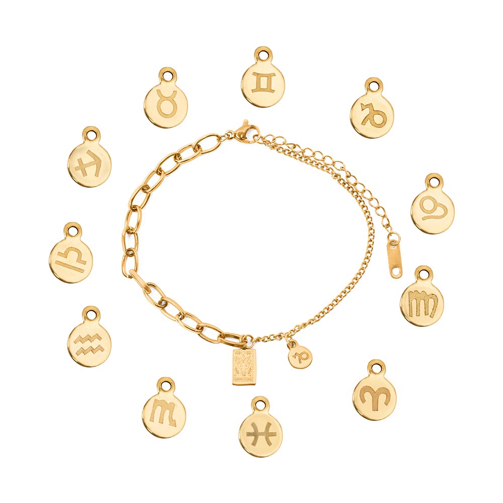 Sternzeichen-Armband Sternzeichen – Edelstahl – 18 Karat vergoldet – Horoskop