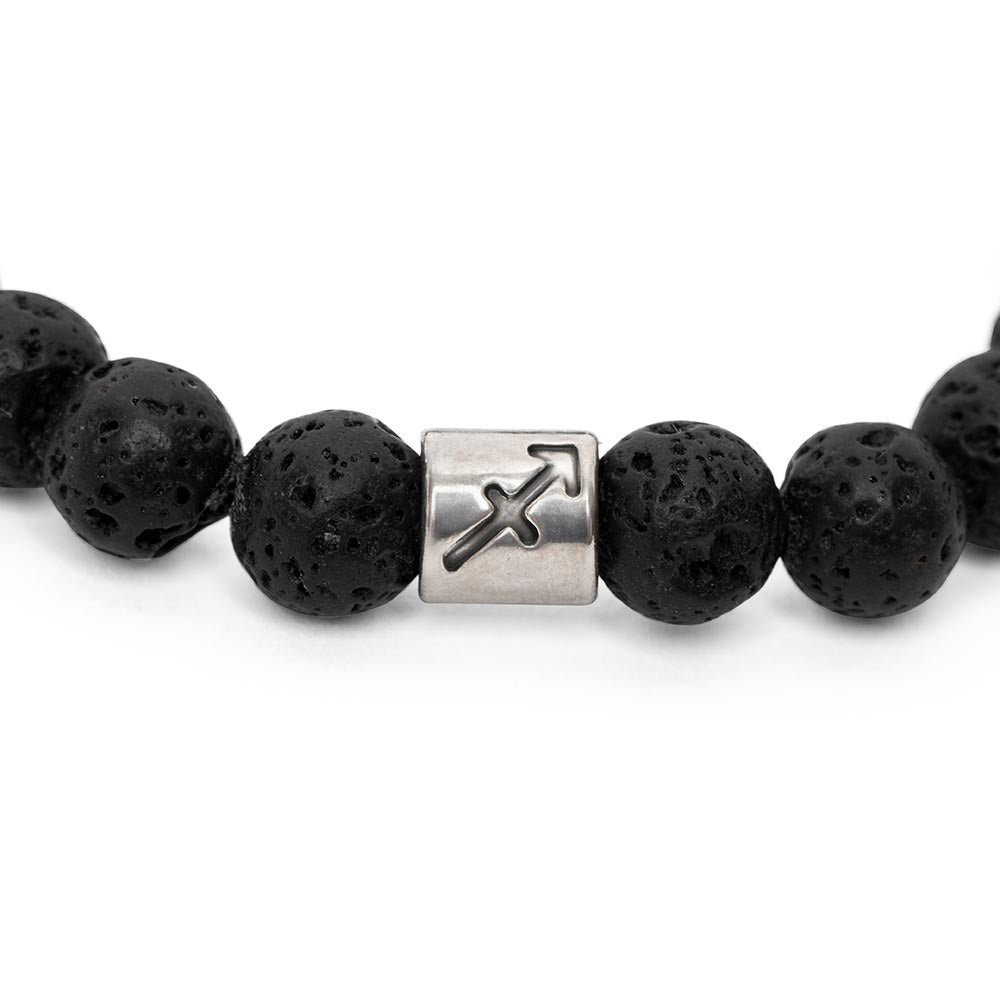 Sternzeichen-Edelstein-Armband – Lavastein-Silber – Horoskop-Armband