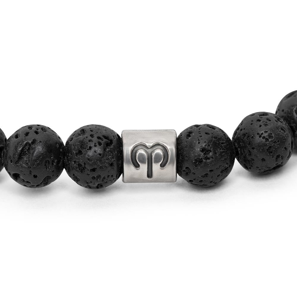 Sternzeichen-Edelstein-Armband – Lavastein-Silber – Horoskop-Armband