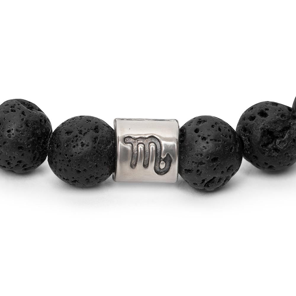 Sternzeichen-Edelstein-Armband – Lavastein-Silber – Horoskop-Armband